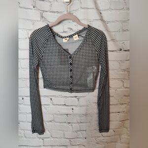 Levi's Sheer Long Sleeve Cropped Top Size XS NEW